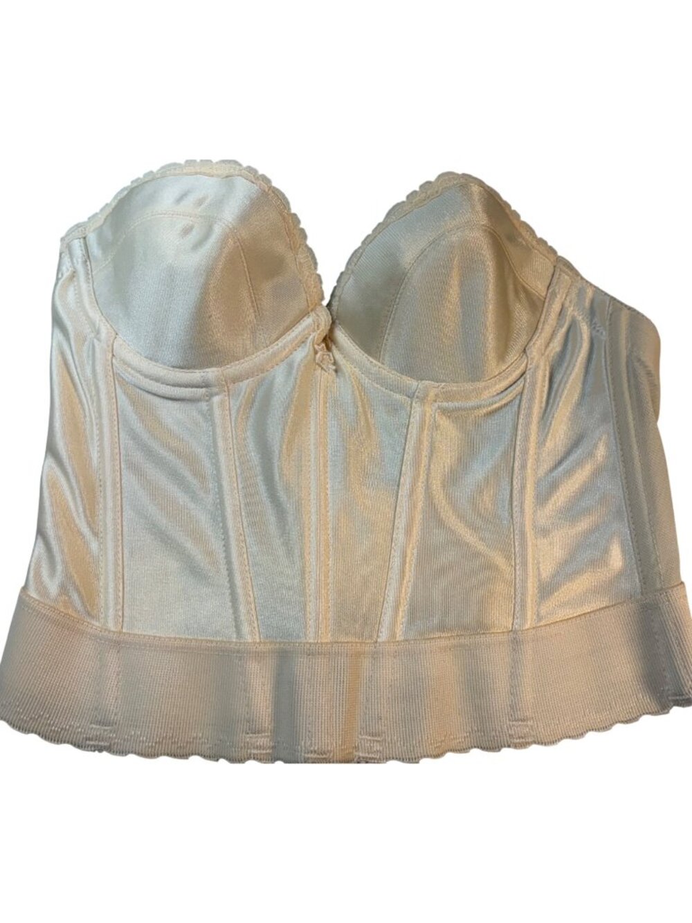 Vintage CARNIVAL Nude Bustier Corset Top 34A  Made in USA Bra Boned Strapless